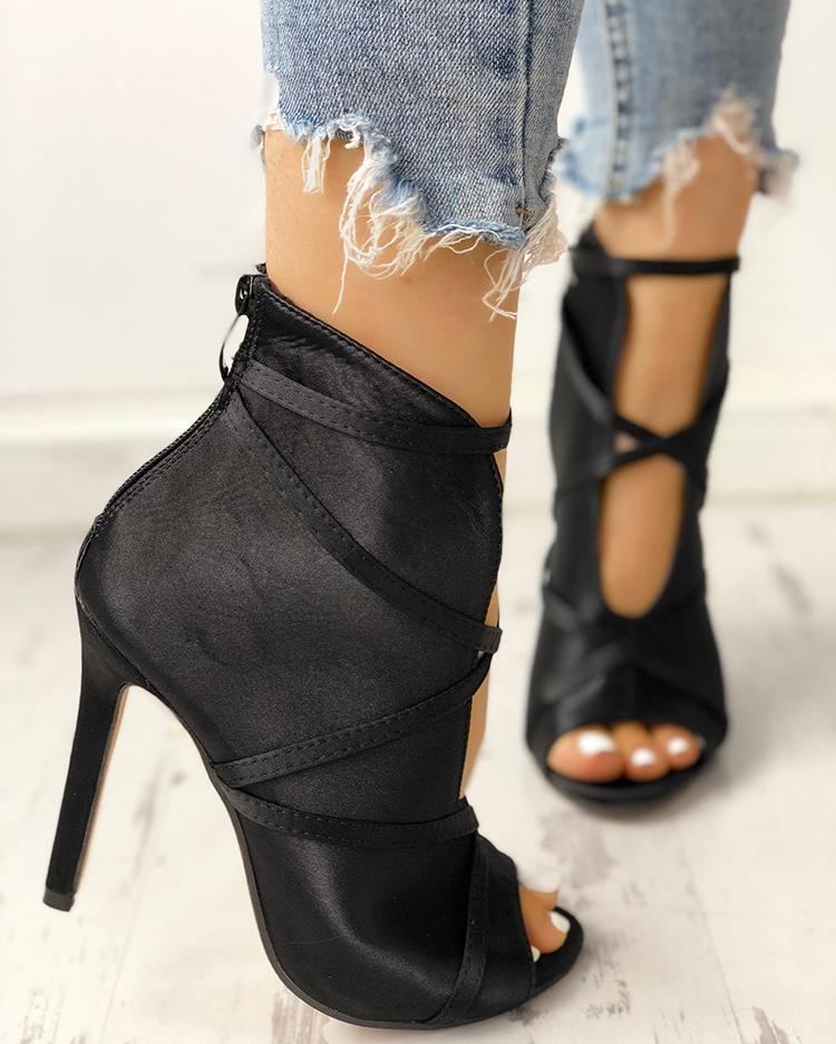 peep toe bandage pumps