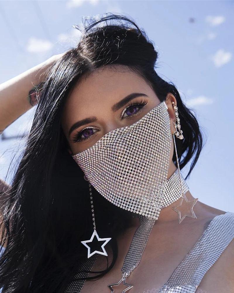 

Studded Breathable Mouth Mask Washable And Reusable, Silver