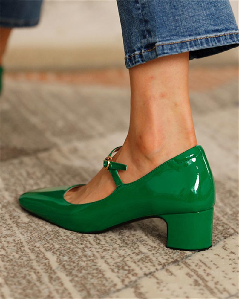 square toe mary jane heels