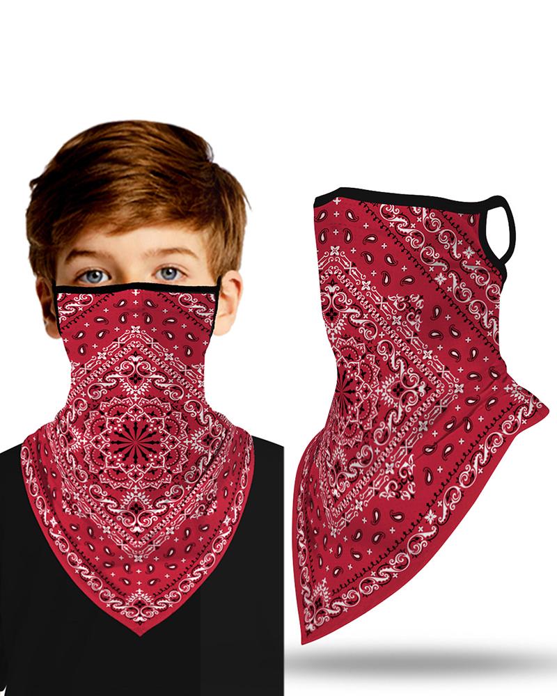 

Print Breathable Ear Loop Face Cover Windproof Outdoors, Red