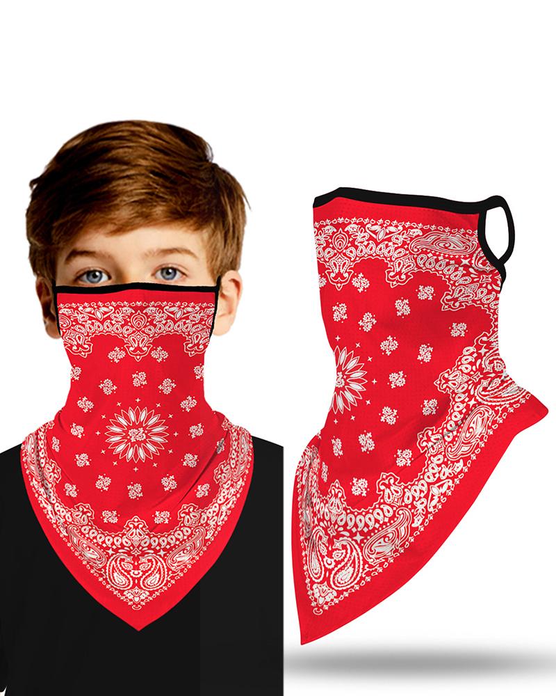 

Print Breathable Ear Loop Face Cover Windproof Outdoors For Children, Red