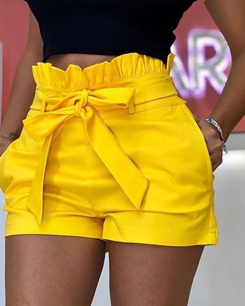 frill waist shorts