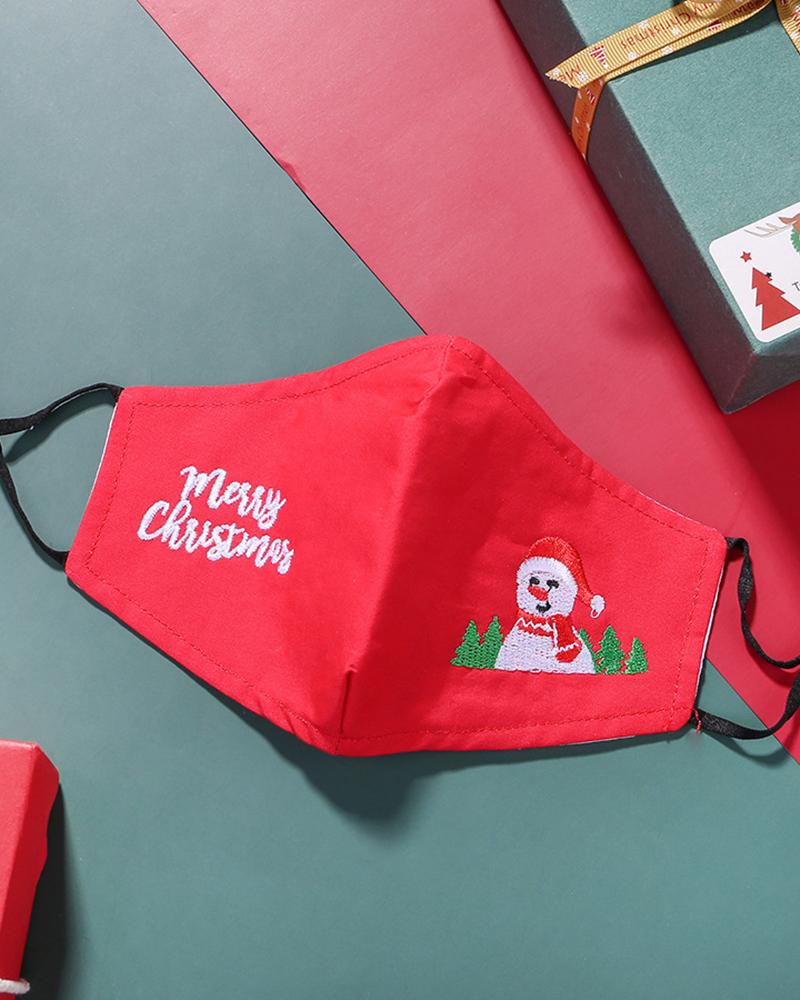 

Christmas Pattern Embroidery Face Mask With Filter For Adult, Style8