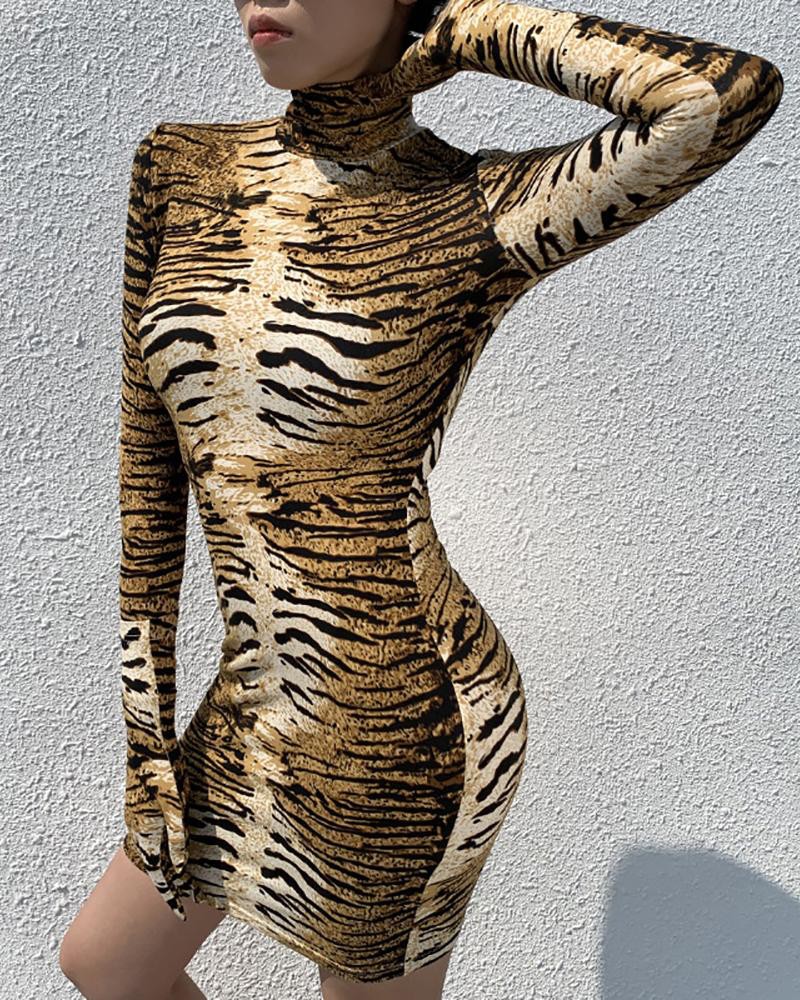 tiger bodycon dress