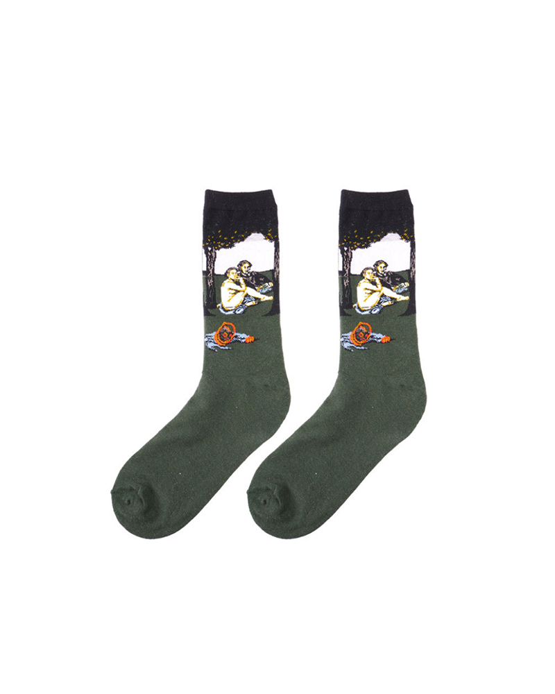 

1Pair Graphic Print Crew Socks, Style4