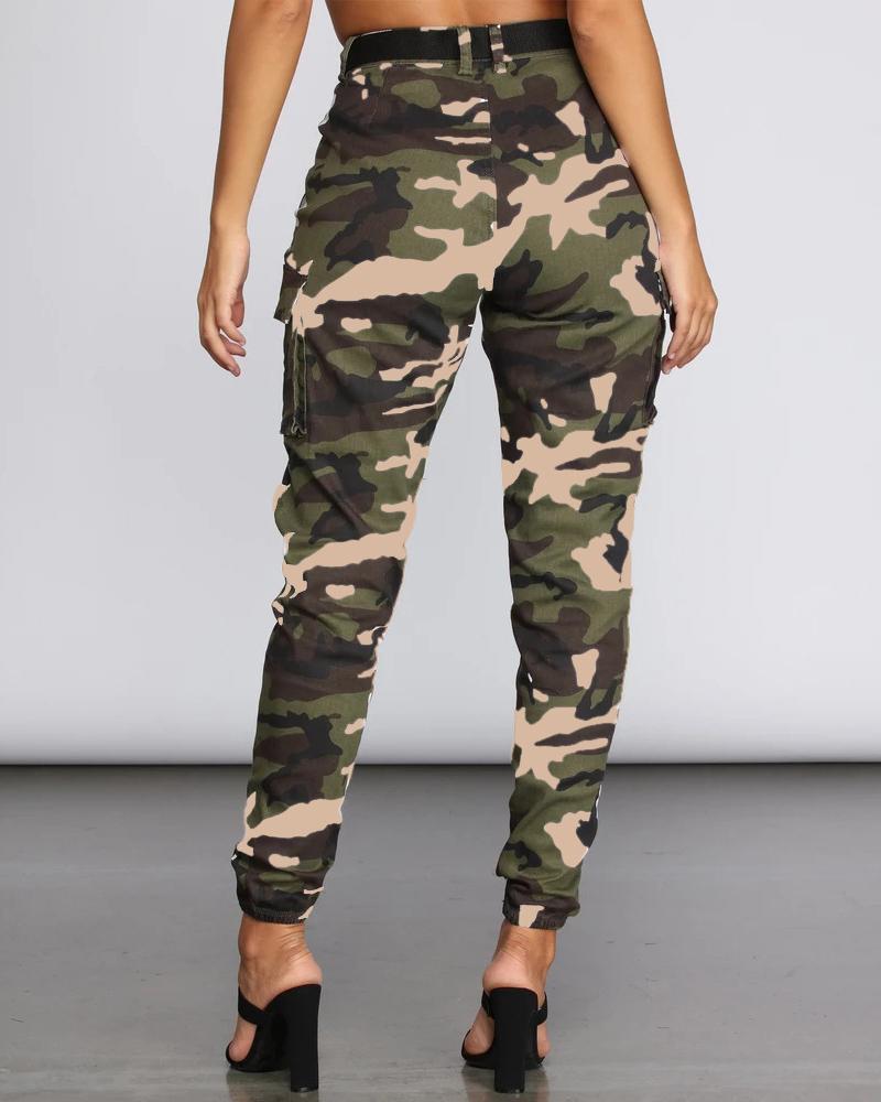 

Camouflage Print Pocket Design Pants, Style3