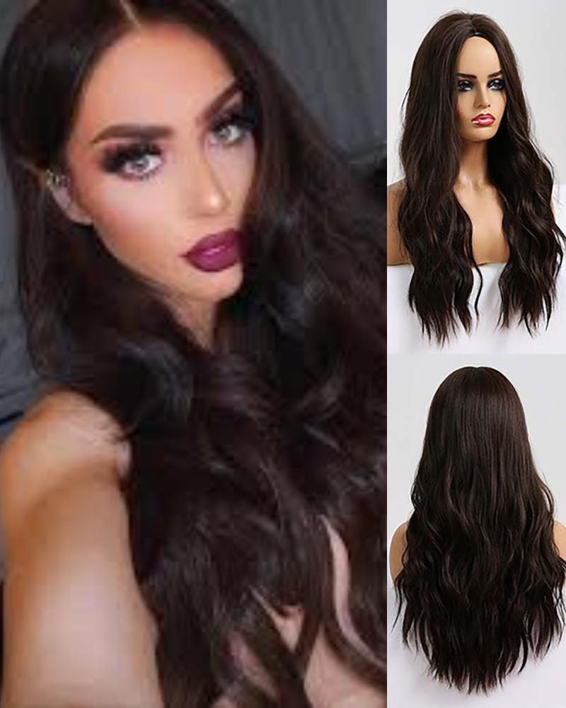 

Long Water Wave Hair Wigs Ombre Synthetic Hair Wigs, Black