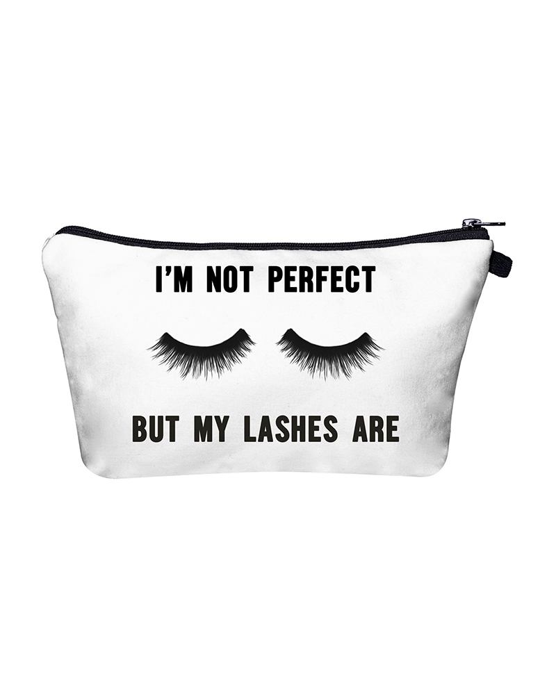 

Eyelash Letter Print Makeup Bag, Style1