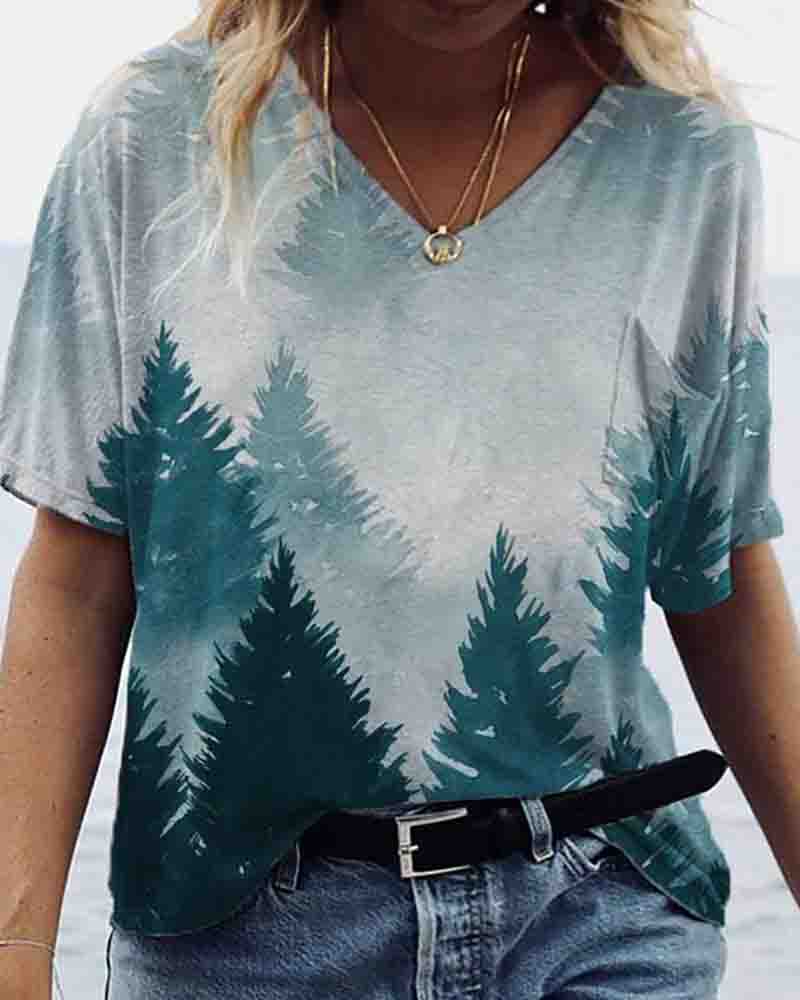 

Graphic Animal Print Half Sleeve Casual T-shirt, Style6