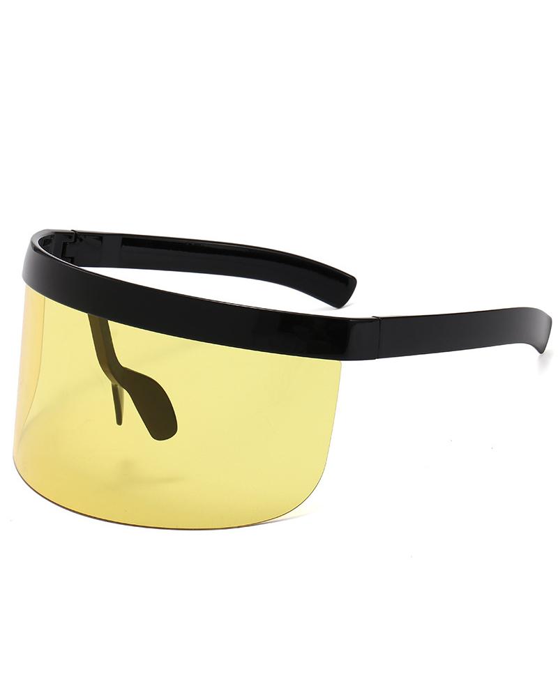 

Colorblock Big Frames Wind Protective Sunglasses, Yellow