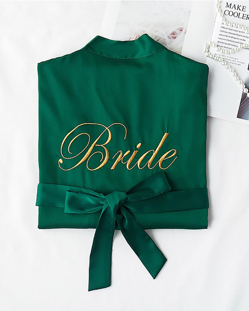 

Letter Print Wedding Robes For Bridesmaids, Dark green