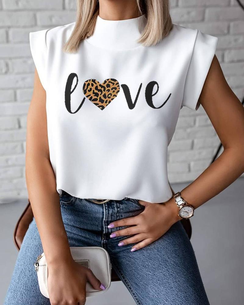 cheetah mock neck top