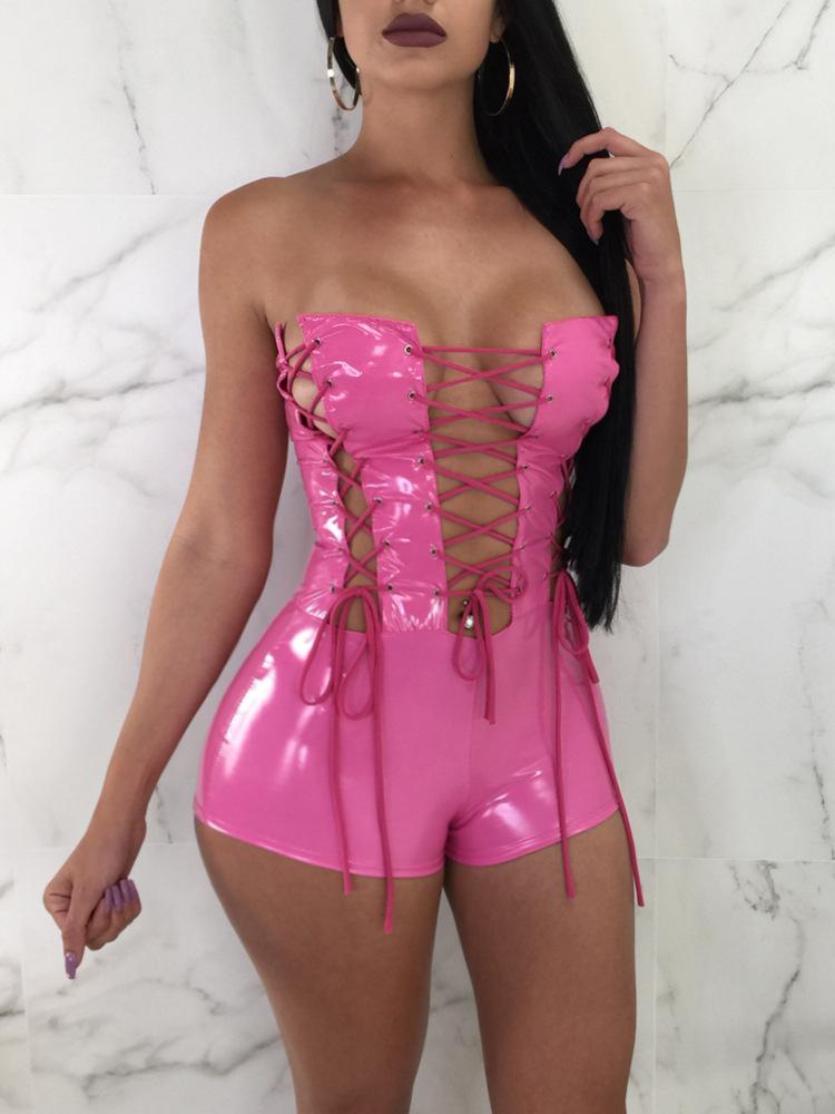 slim fitted solid tube romper