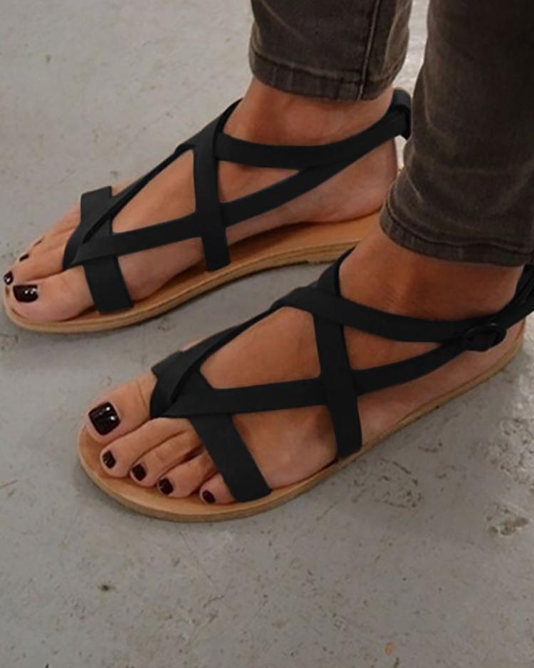 caged toe flat sandals
