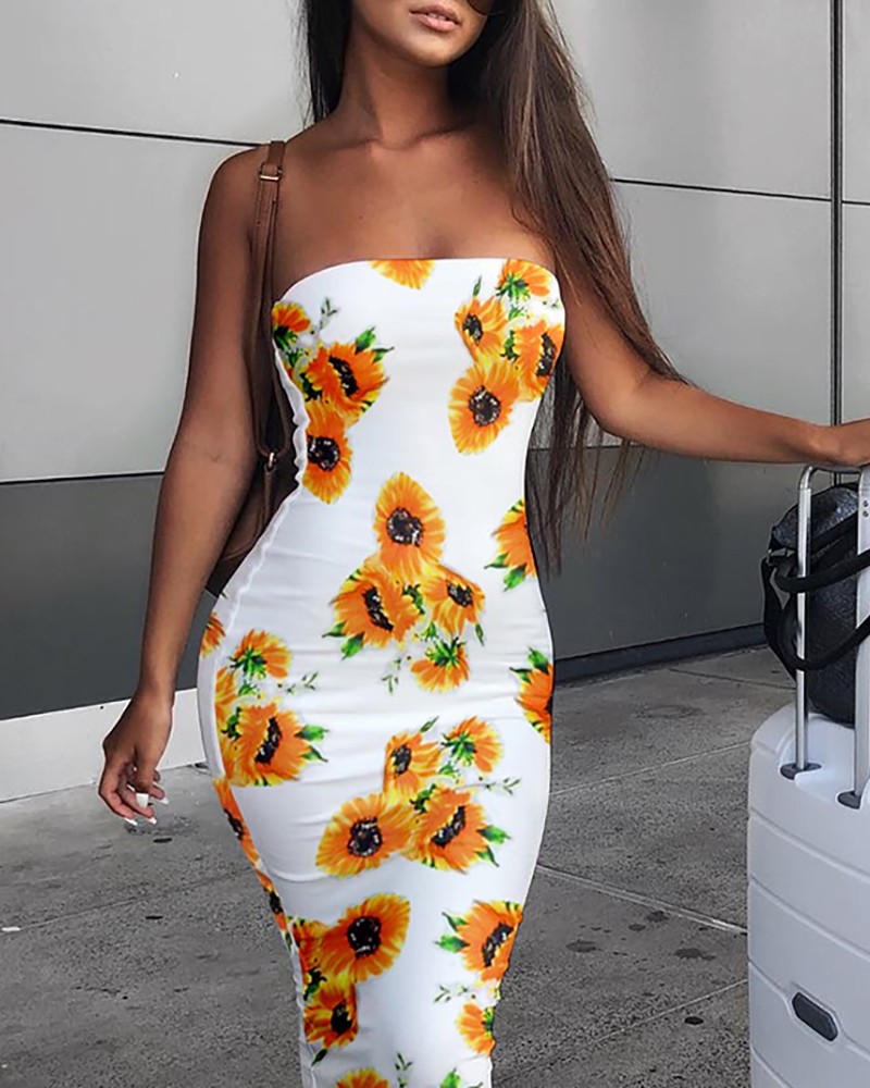 sunflower bodycon dress