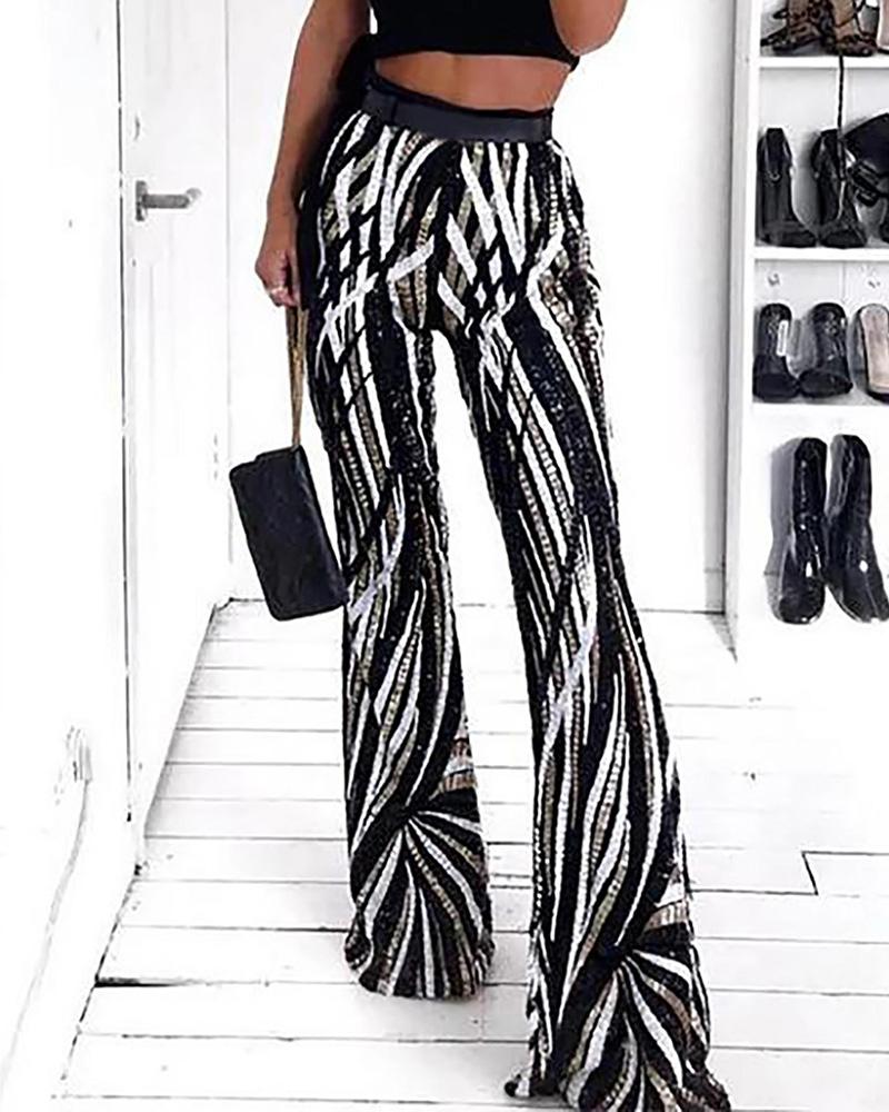 

Sassy Curves Flare Trousers Women, Black