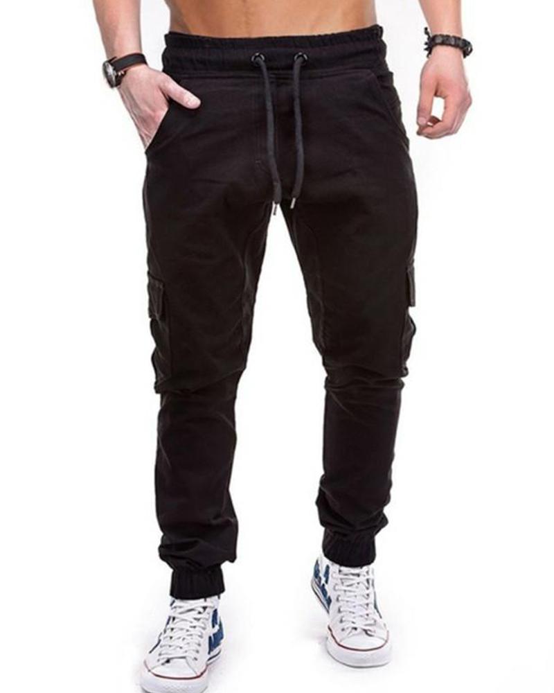 

Cuffed Cargo Joggers, Black