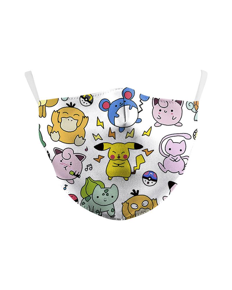 

Cartoon / Floral / Bell Print Breathable Face Mask, White