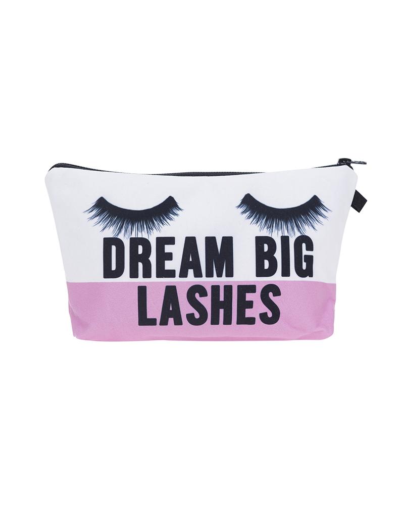 

Eyelash Letter Print Makeup Bag, Style3