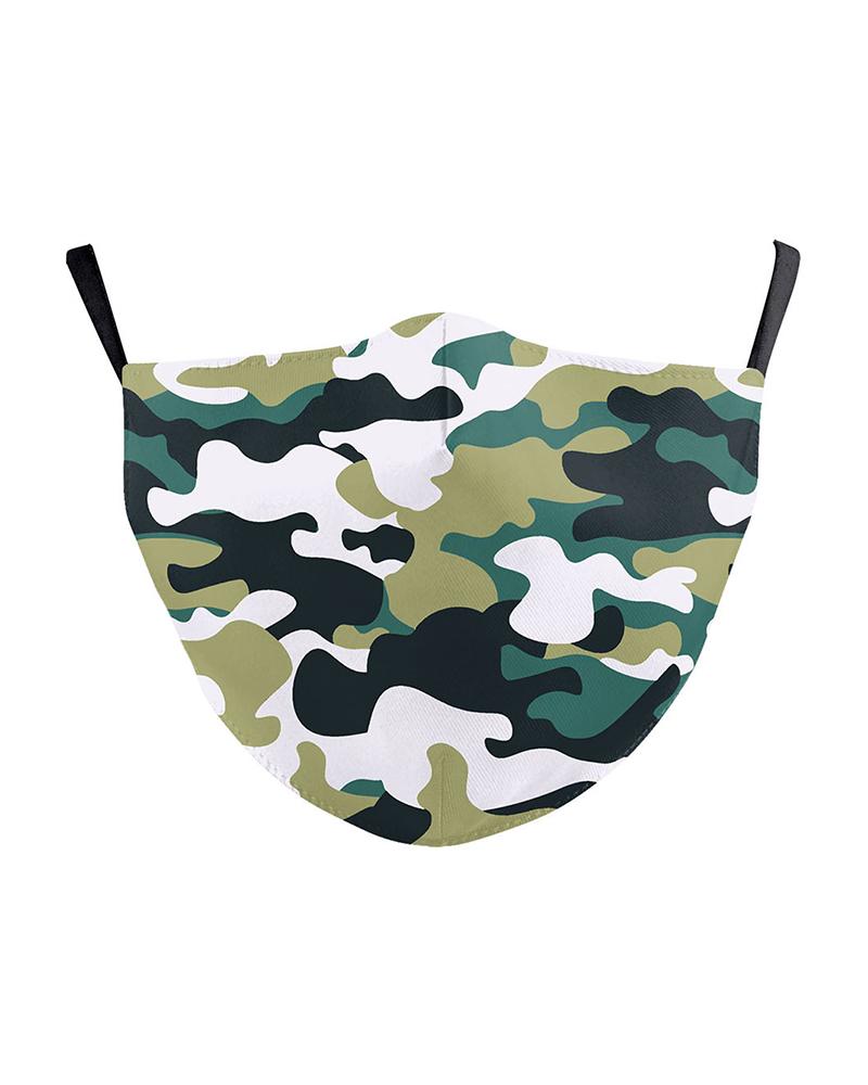

Camouflage Print Breathable Face Mask, White