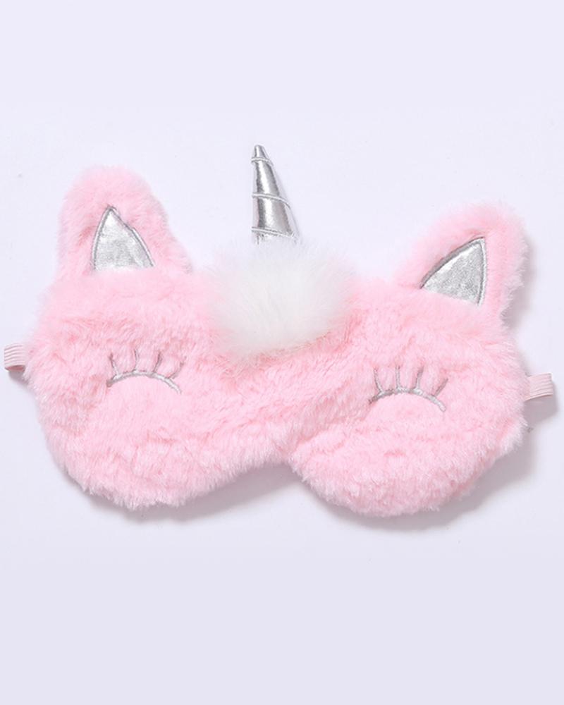 

1PCS Unicorn Pattern Fluffy Eye Cover, Style2