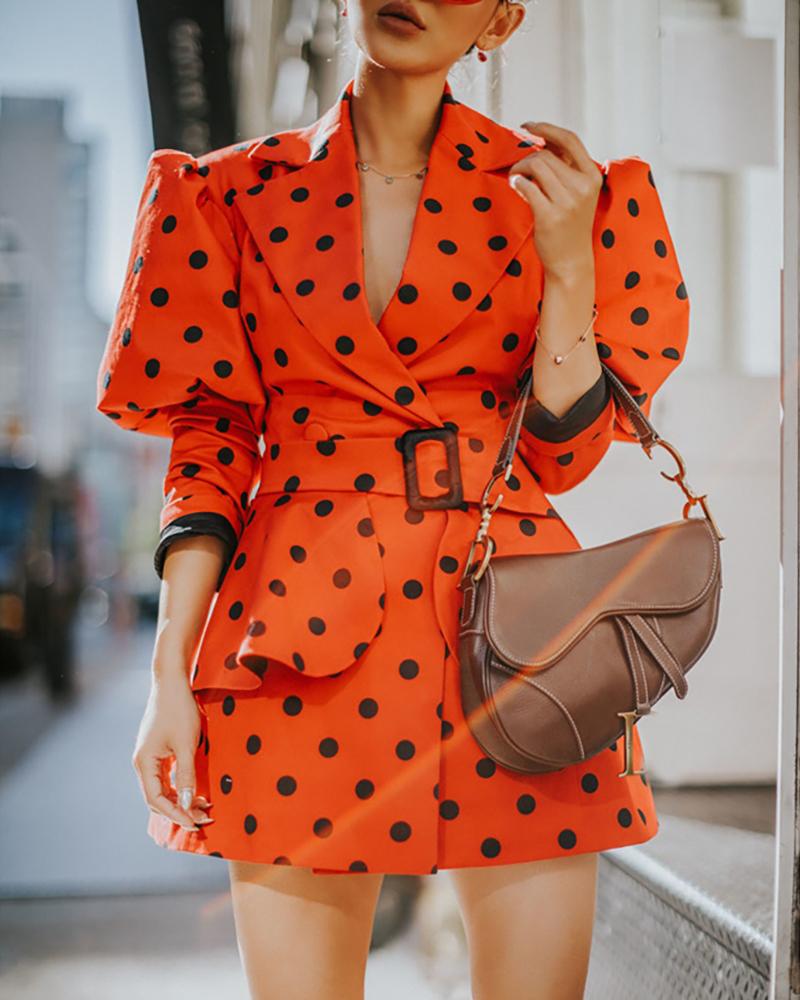 polka dot blazer dress