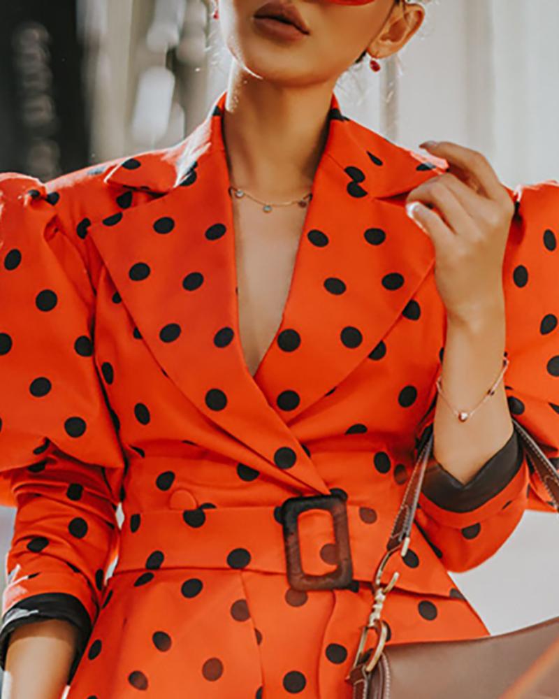 polka dot blazer dress