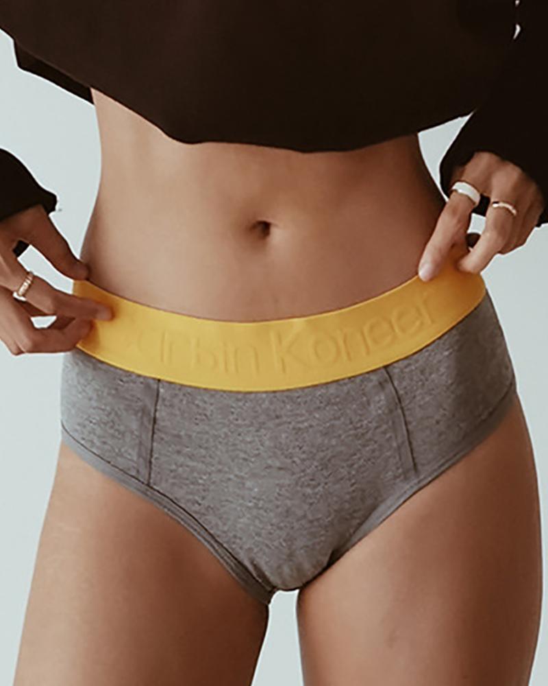 

Wide Waistband Colorblock Panty, Dark grey