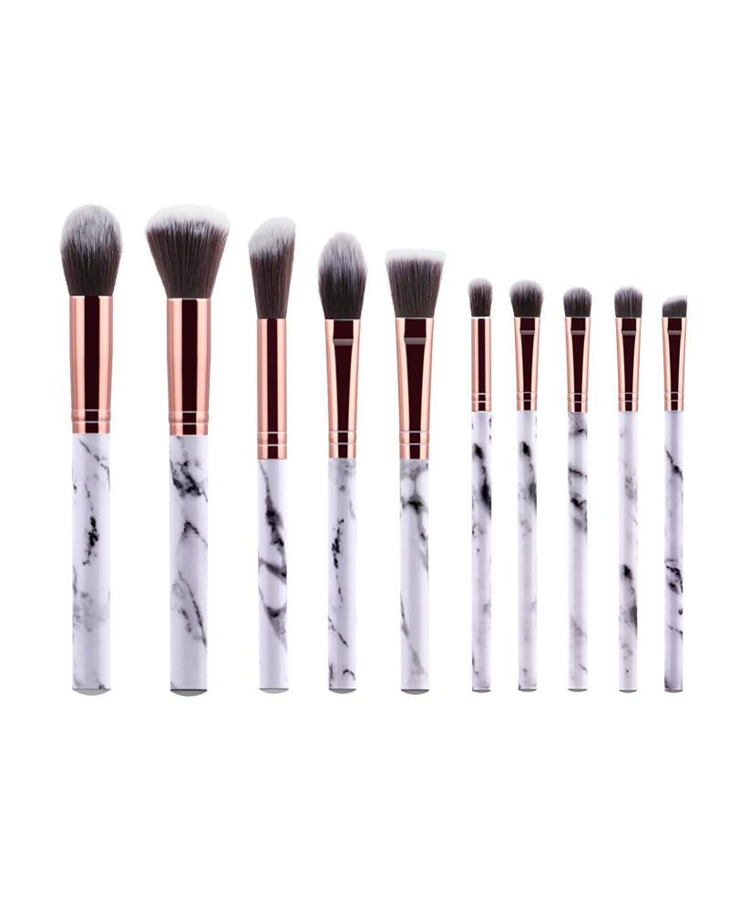

Marble Handle Makeup Brush Set, White