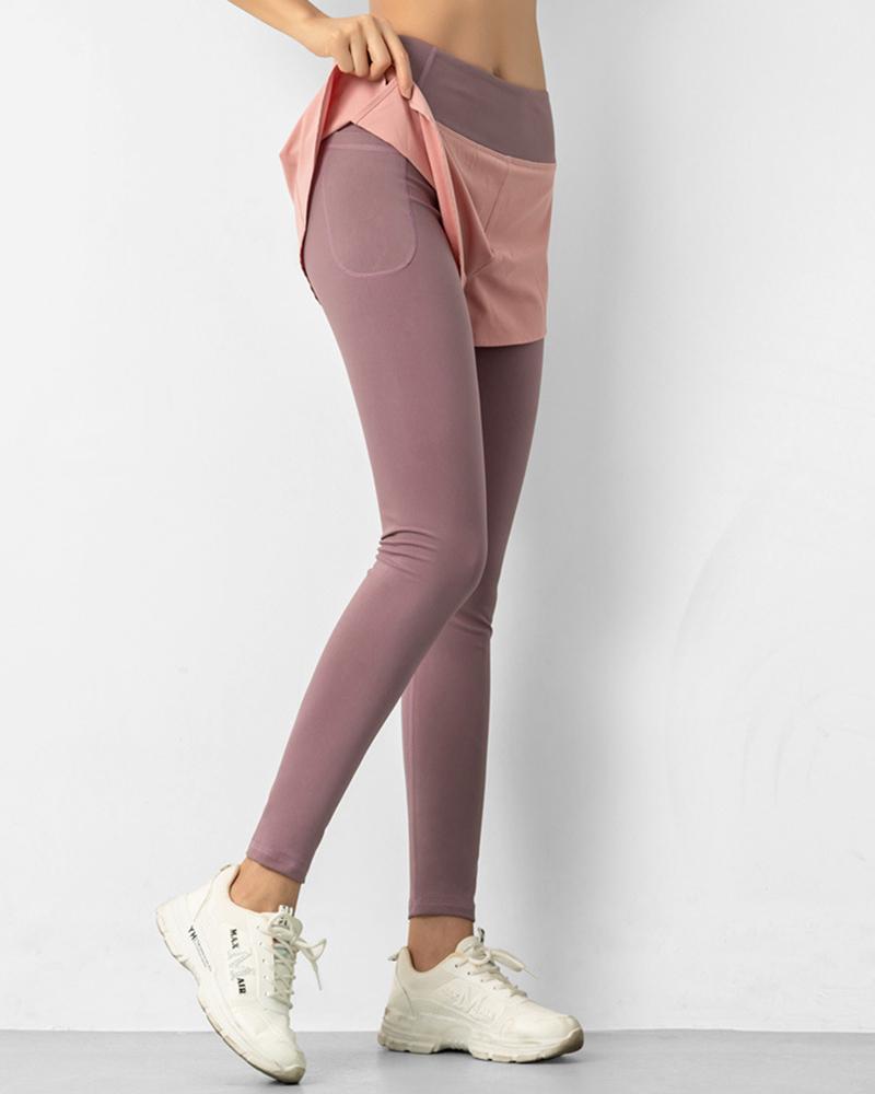 

Wide Waistband Pockets Culotte Design Pants, Pink