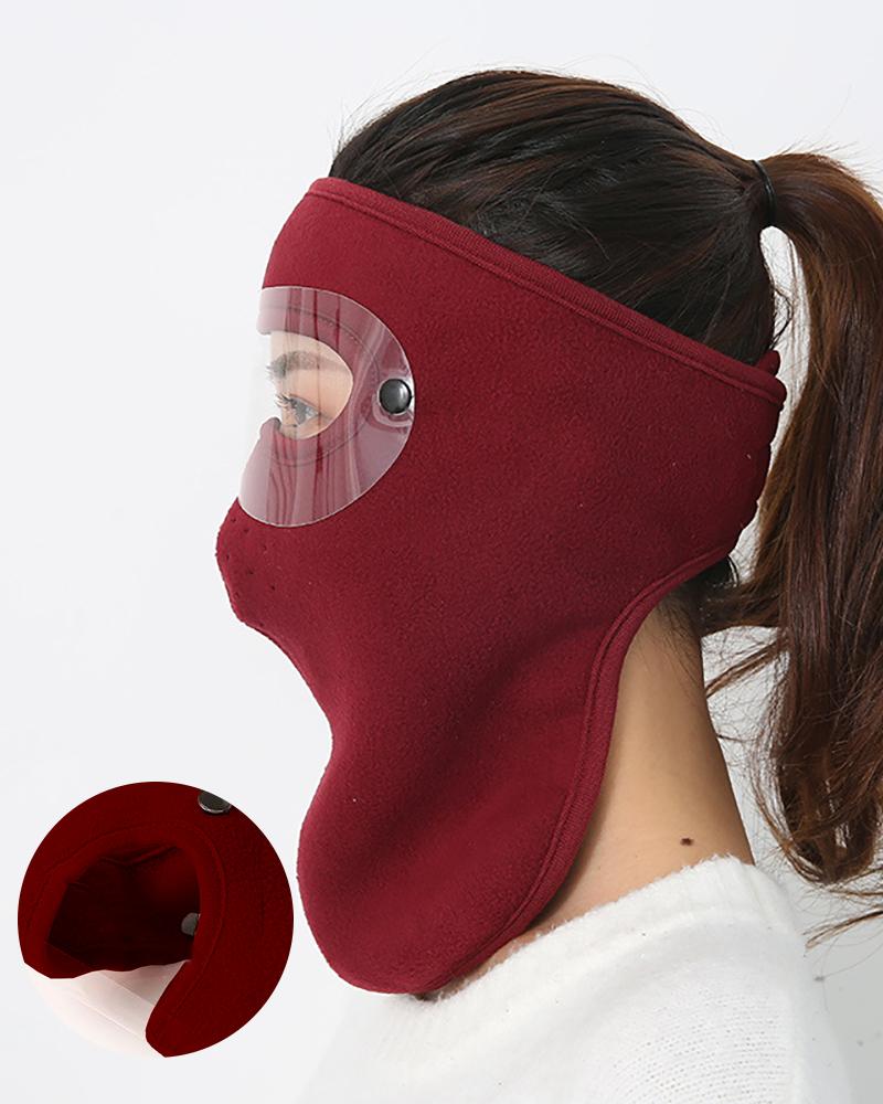 

Winter Windproof Neck Warmer Breathable Full Face Mask With Eye Shield, Wine red