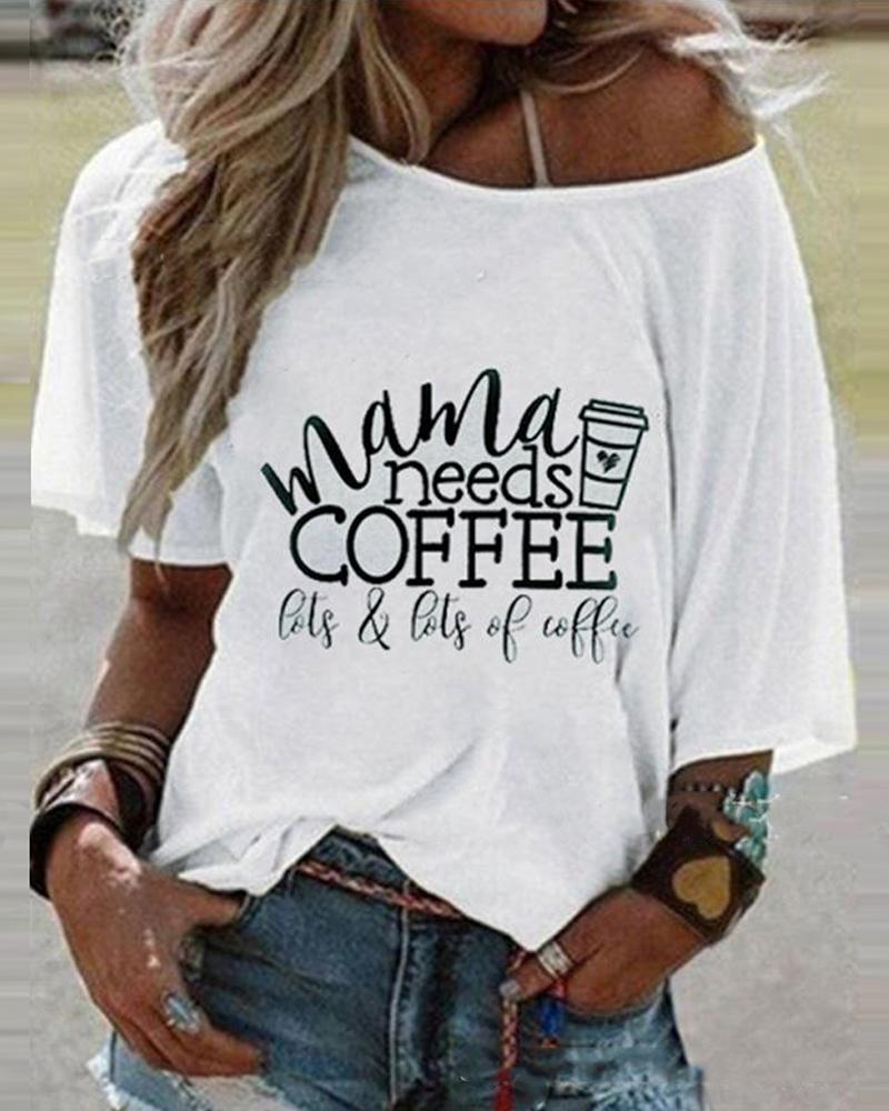 

Mama Needs Coffee T-Shirt, White