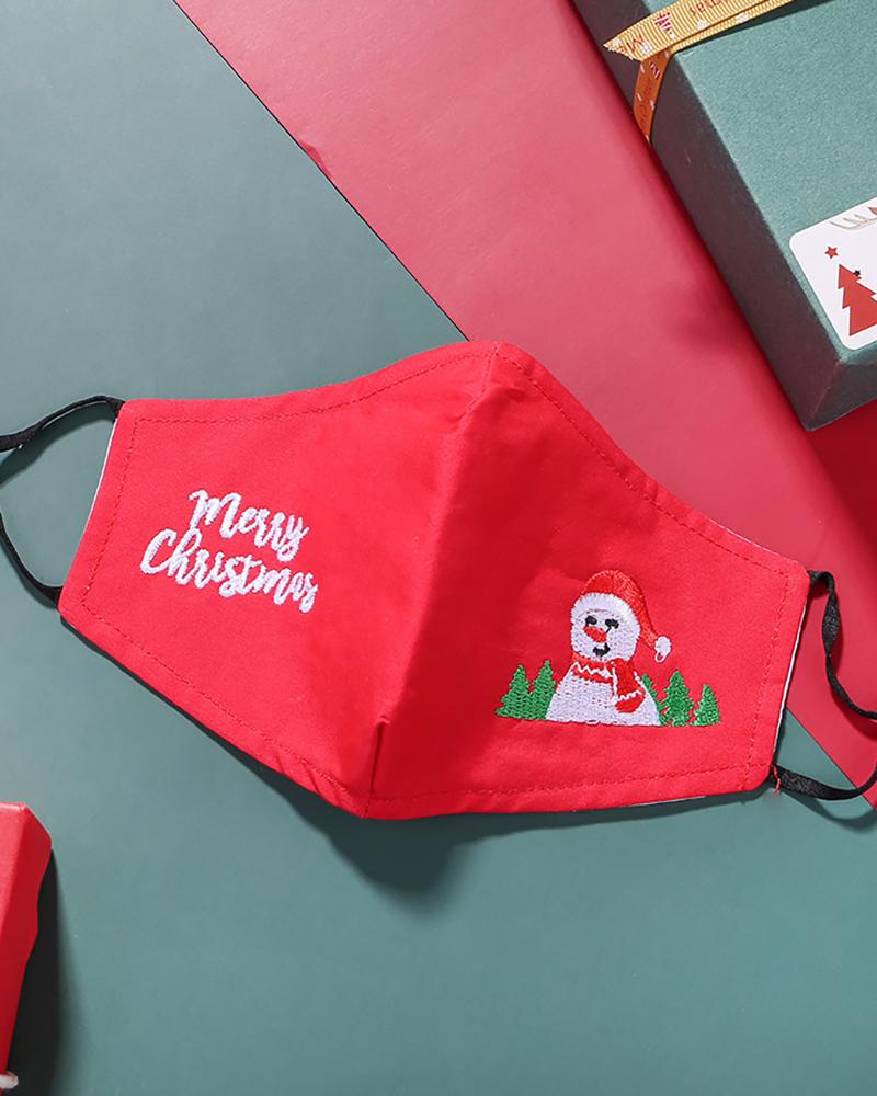 

Christmas Pattern Embroidery Face Mask With Filter For Kids, Style17