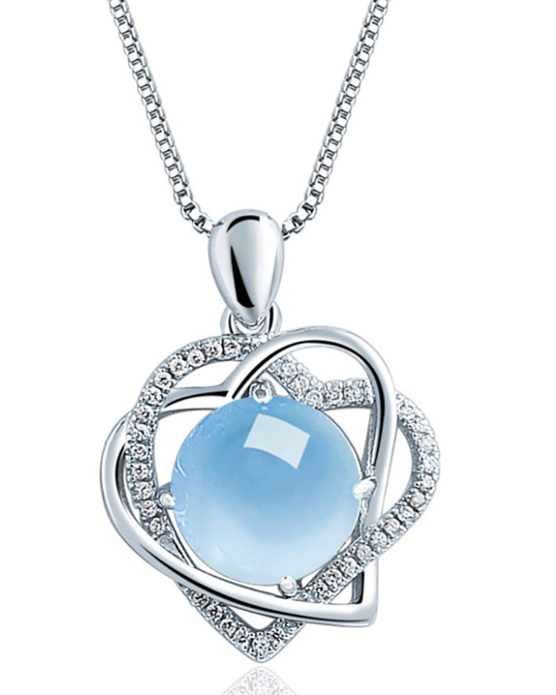 

Double Heart Crystal Pendant Necklace, Style6