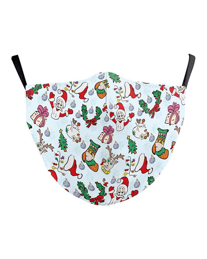 

Christmas Print PM2.5 Filter Breathable Face Mask, Style7