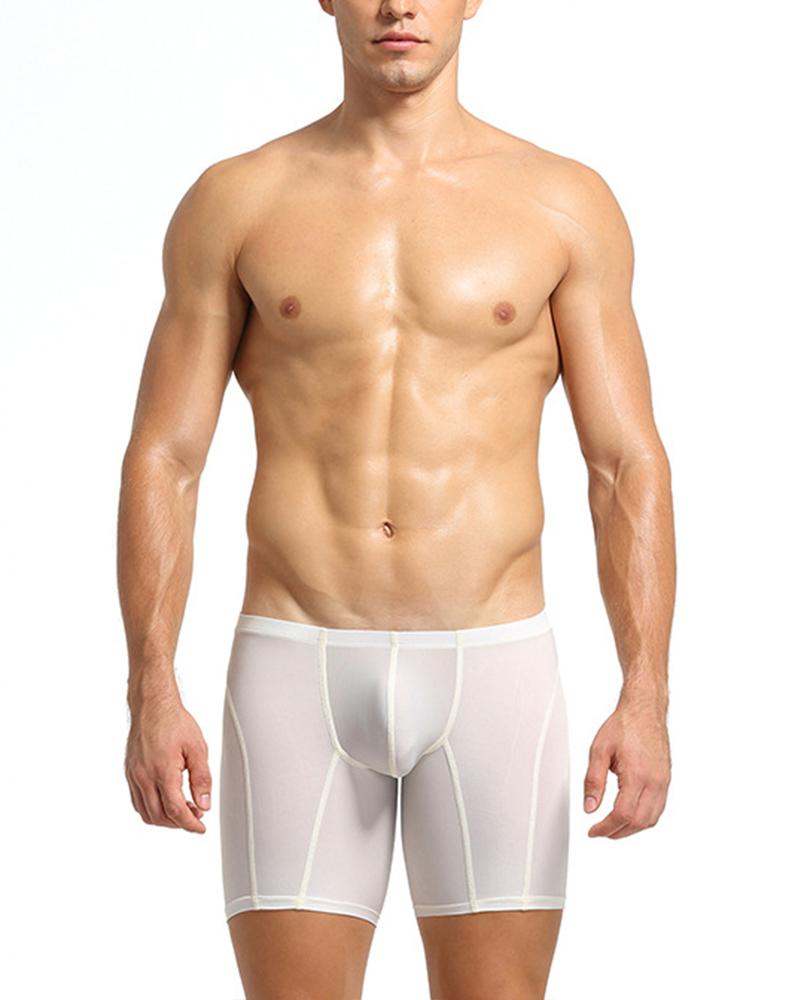 

Solid Color Skinny Ice Silk Short Pants, White