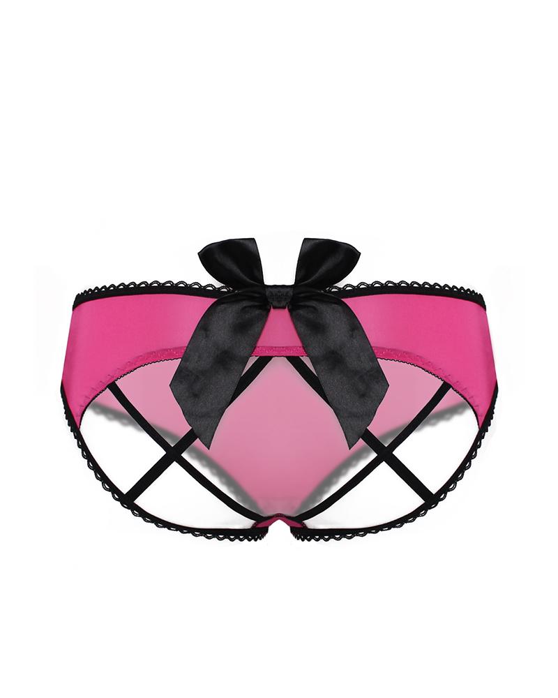 

Bowknot Cutout Bandage Panty, Hot pink