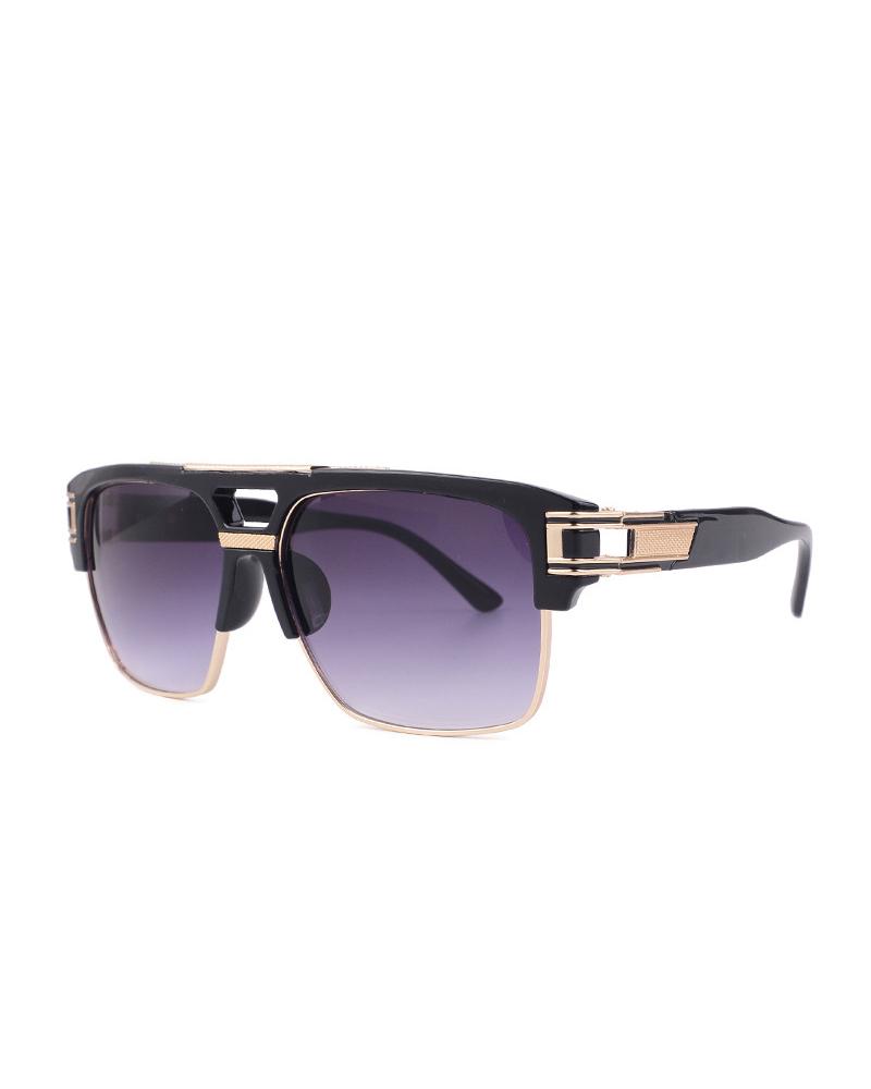 

Colorblock Square Frame Goggles Sunglasses, Style1