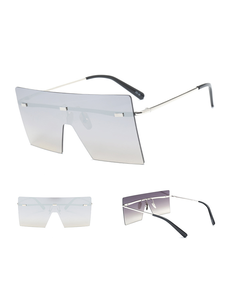 

Square Flexible Metal Frame Sunglasses, Silver
