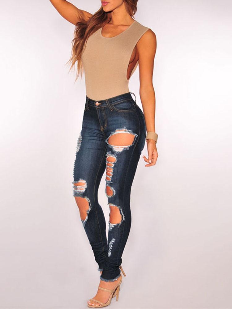 Charcoal Denim Destroyed Skinny Jeans Online. Discover hottest trend
