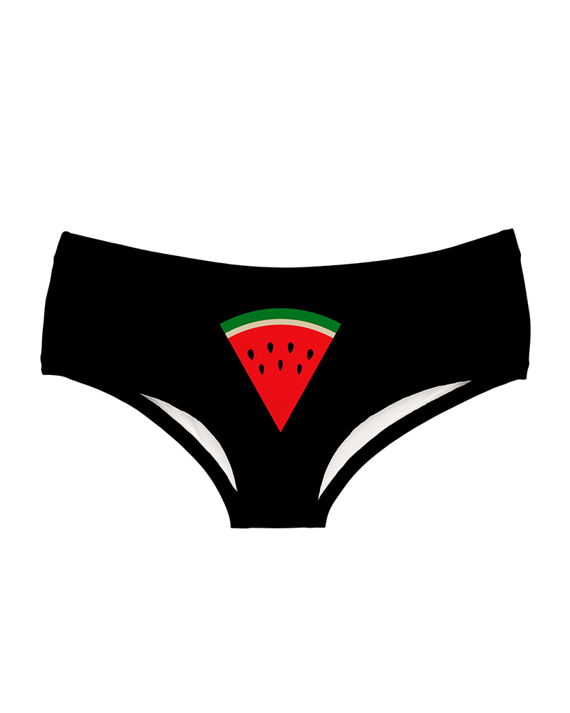 

Letter / Graphic / Fruit Print Panty, Style3