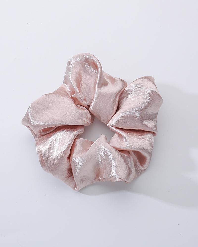 

Simple Plain Satin Scrunchie, Pink