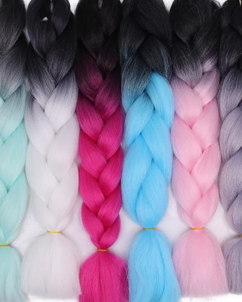 

24inch Crochet Hair Braids Jumbo Box Braids Ombre Synthetic Hair Braiding Hair 1PC, Blue