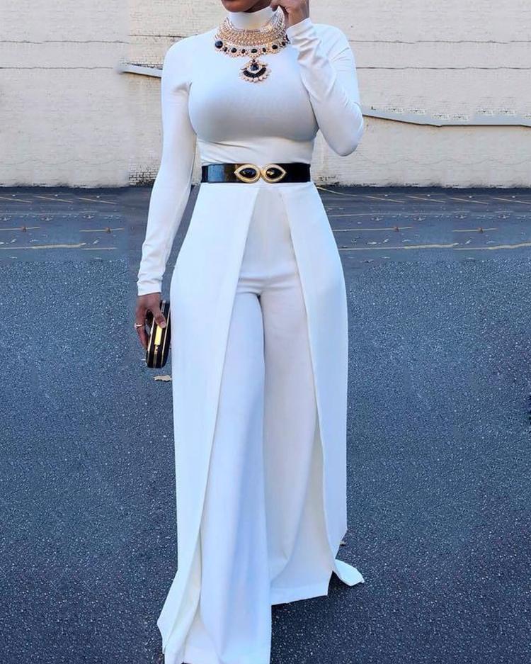 high neck wide leg jumpsuit