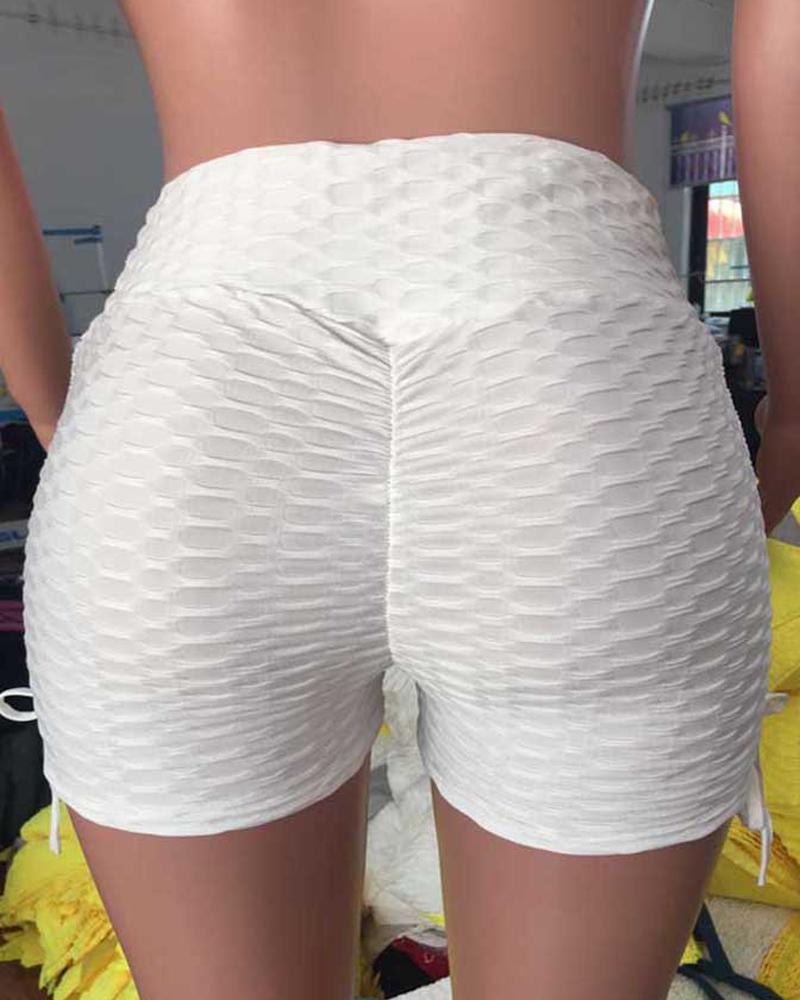 

Jacquard Yoga Shorts, White