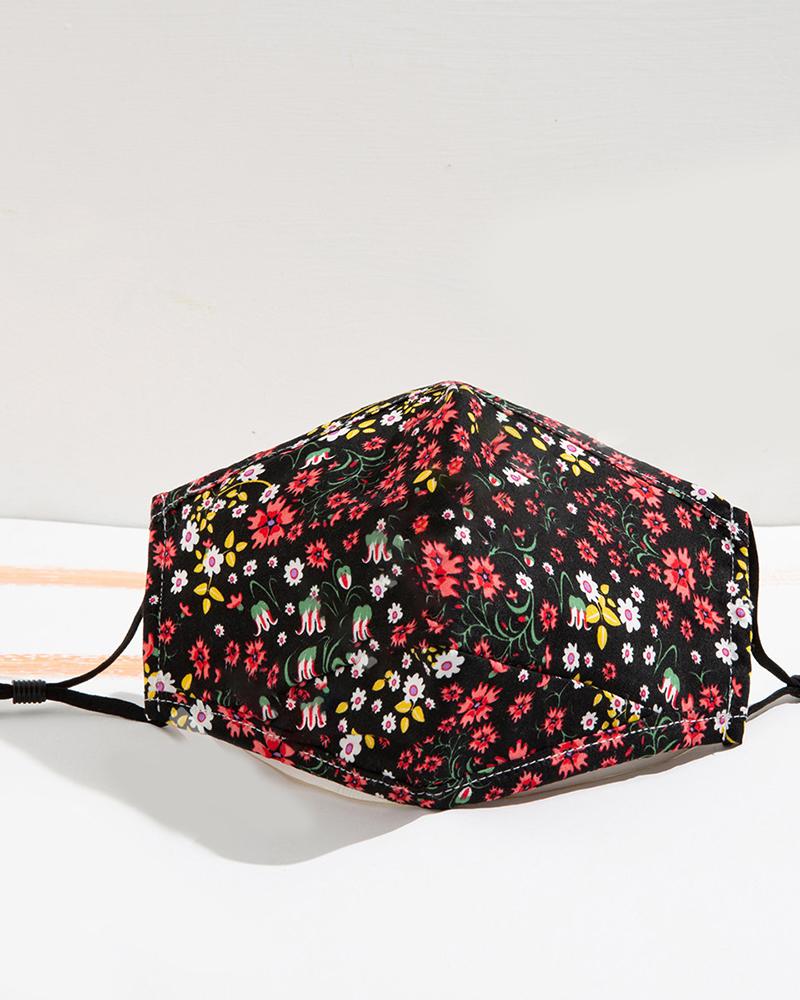 

Floral / Paisley Print Breathable Face Mask, Black