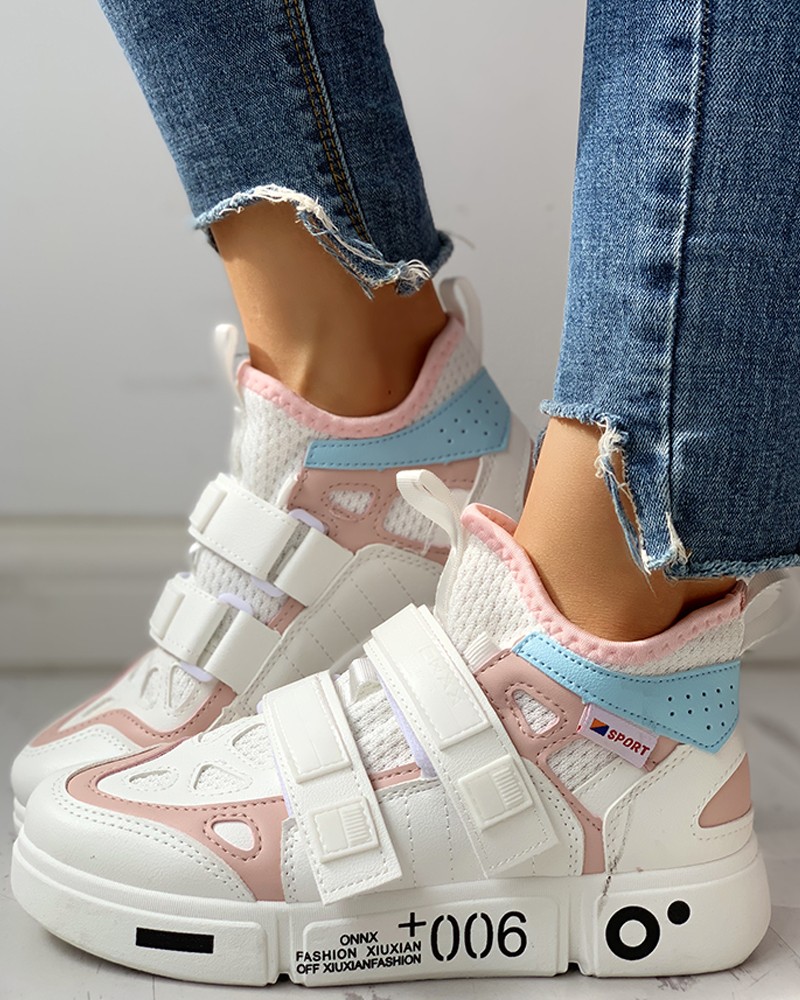 colorblock knitted breathable sneakers