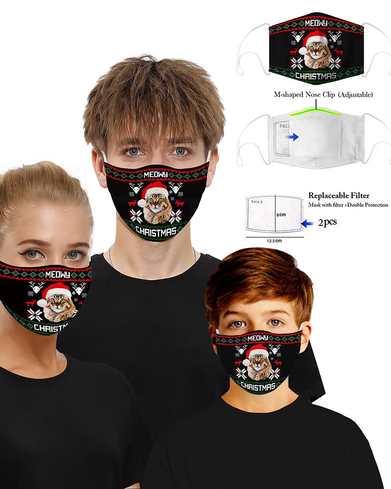 

Christmas Cartoon Print PM 2.5 Breathable Face Mask, Style16