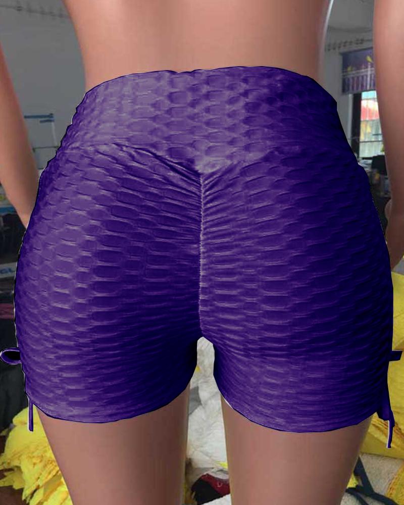 

Jacquard Yoga Shorts, Purple