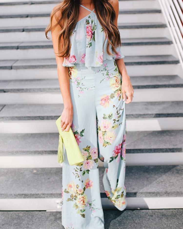 wide leg strappy jumpsuit